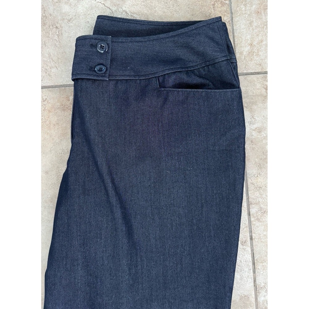Lane Bryant Womens 18 Dark Wash Trouser Pants Wide Leg Stretch Career Blue - Picture 6 of 8